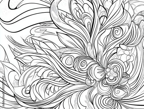 Editable Coloring Sheet: Vector Design for Personalized Artwork photo