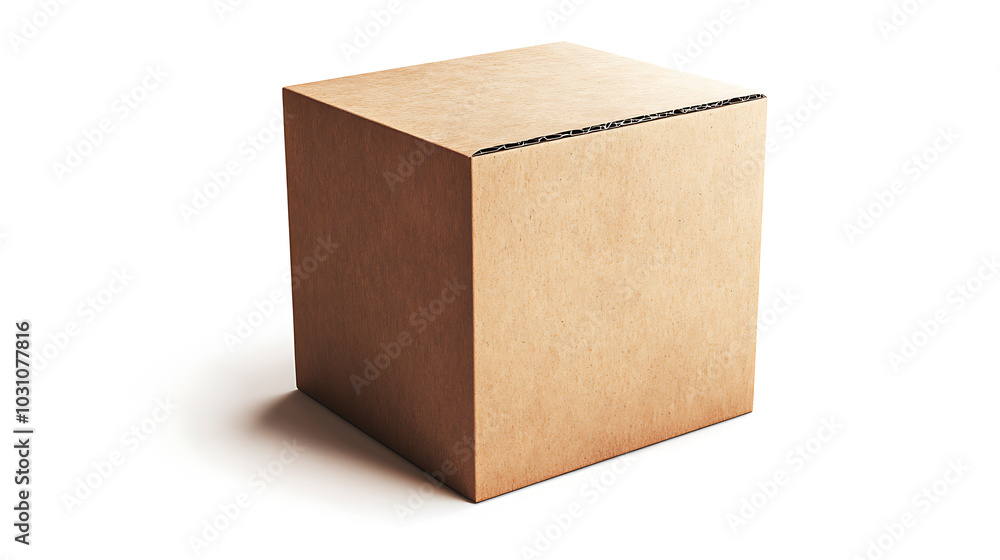 Minimalist Closed Cardboard Box on Bright White Surface Minimalist Closed Cardboard Box on Bright White Surface