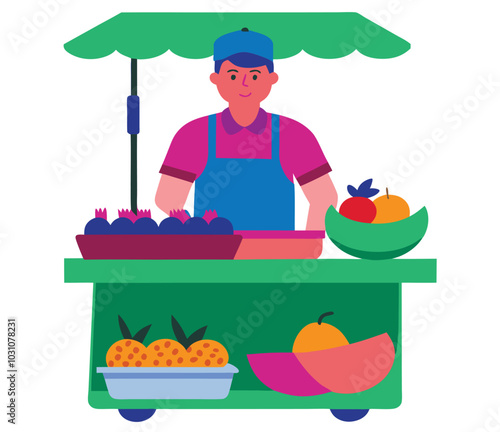 fruit seller busy market