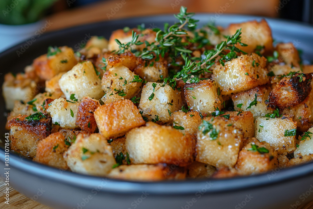 Roasted potatoes are golden brown and crispy, topped with fresh herbs, and served in a rustic bowl. Perfect for a hearty meal, these potatoes bring a delightful crunch and flavor Roasted potatoes are golden brown and crispy, topped with fresh herbs, and served in a rustic bowl. Perfect for a hearty meal, these potatoes bring a delightful crunch and flavor