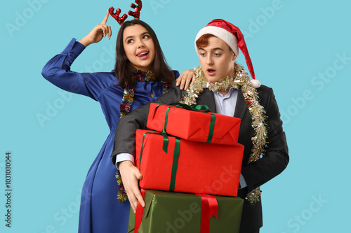 Young couple with Christmas...