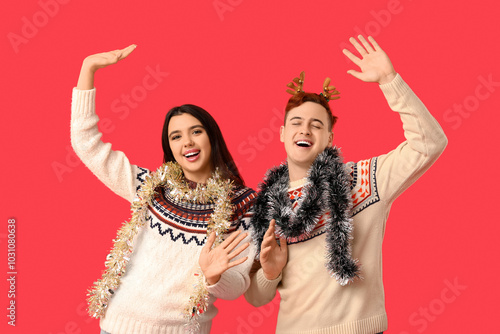 Young couple with Christmas...