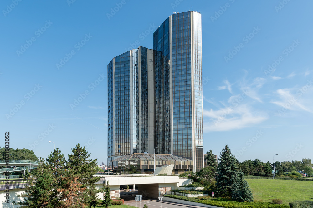 Grand Hotel Prague Towers is a high-rise five-star hotel in Prague's Nuslí near the Prague Congress Center. Construction of the hotel began in 1984 and was completed in 1988.