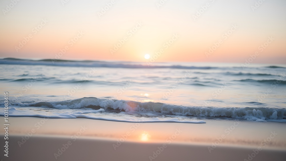 Serene Sunrise at the Beach with Gentle Waves Serene Sunrise at the Beach with Gentle Waves