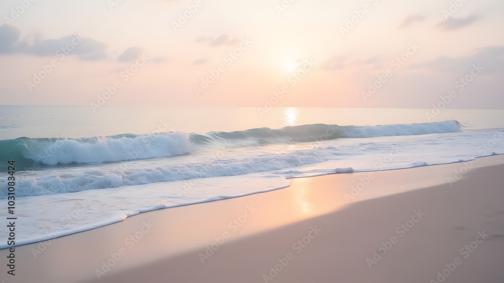 Serene Morning at the Beach with Gentle Waves Serene Morning at the Beach with Gentle Waves