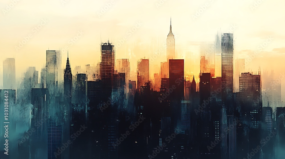 Fototapeta premium abstract city skyline