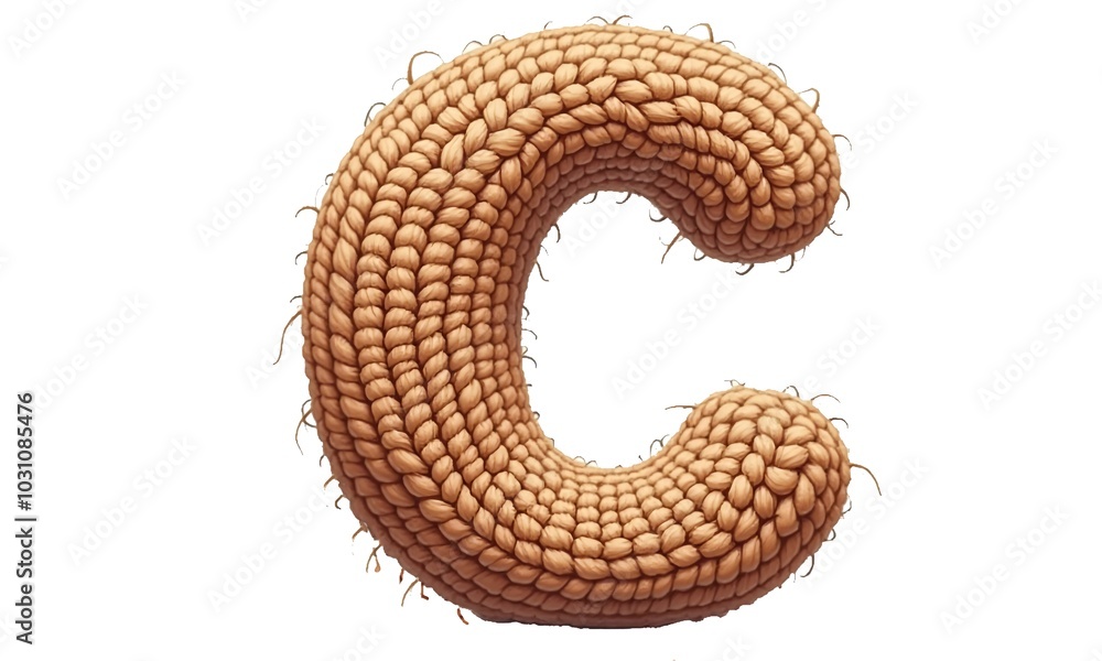 A colorful and creative representation of the alphabet letter C crafted from vibrant knitted trikot fabric, set against a clean white background Perfect for design projects requiring a playful texture A colorful and creative representation of the alphabet letter C crafted from vibrant knitted trikot fabric, set against a clean white background Perfect for design projects requiring a playful texture