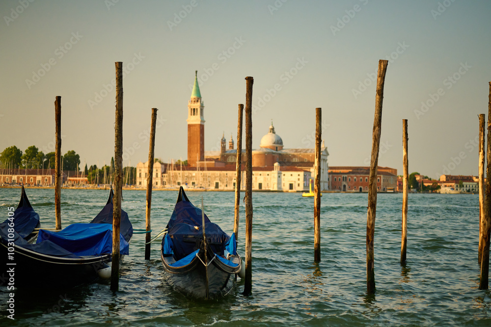 Fototapeta premium Venice and its canals,gondolas and ancient buildings 