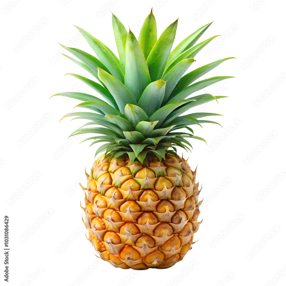 Ripe Pineapple Isolated on Black Background Ripe Pineapple Isolated on Black Background