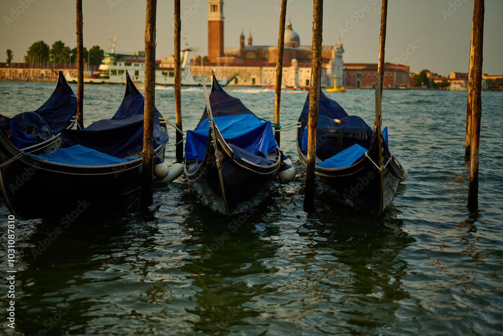 Venice and its canals,gondolas and ancient buildings Venice and its canals,gondolas and ancient buildings