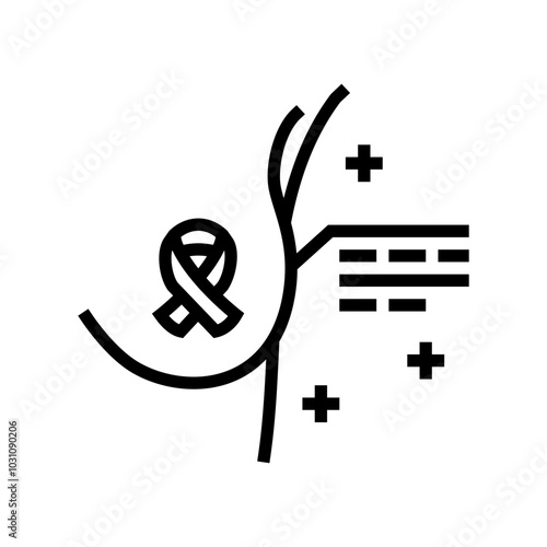 breast cancer awareness woman disease line icon vector. breast cancer awareness woman disease sign. isolated contour symbol black illustration