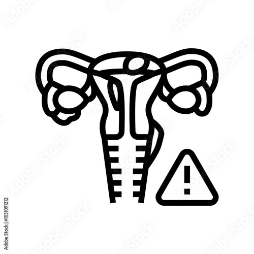 endometriosis woman disease line icon vector. endometriosis woman disease sign. isolated contour symbol black illustration
