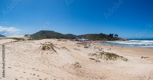 panorâmica da praia da Joaquina Florianópolis Brasil