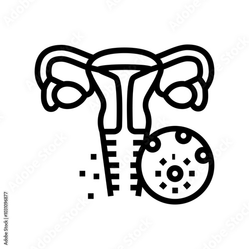 vaginal infections woman disease line icon vector. vaginal infections woman disease sign. isolated contour symbol black illustration