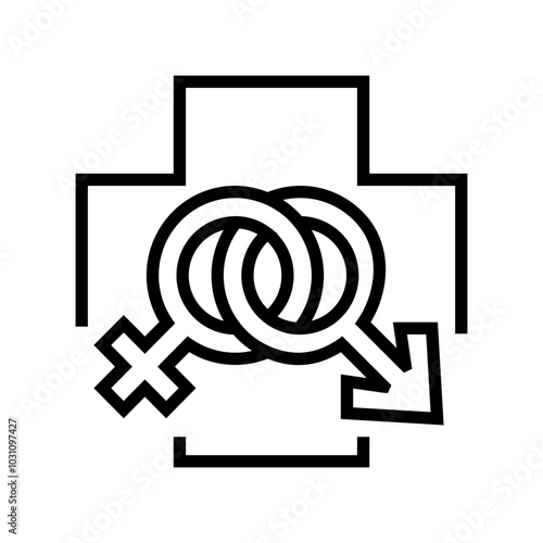 sexual health woman disease line icon vector. sexual health woman disease sign. isolated contour symbol black illustration