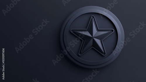 Floating transparent star inside a circle icon