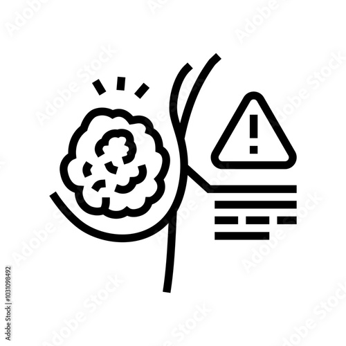fibrocystic breasts woman disease line icon vector. fibrocystic breasts woman disease sign. isolated contour symbol black illustration