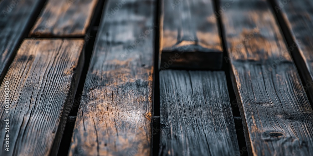 Detailed close-up of textured wooden planks, showcasing natural weathering and rustic aesthetic of the material. Detailed close-up of textured wooden planks, showcasing natural weathering and rustic aesthetic of the material.