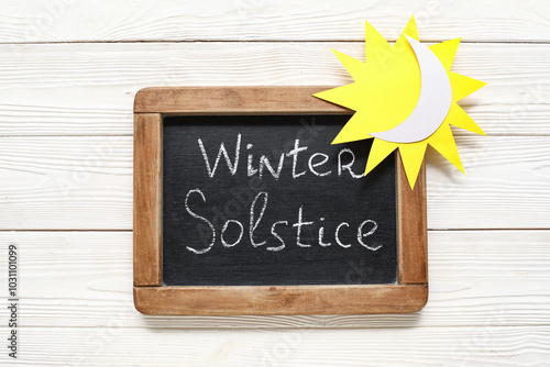 Chalkboard with text WINTER...