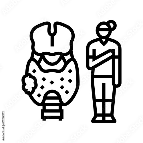thyroid disorders woman disease line icon vector. thyroid disorders woman disease sign. isolated contour symbol black illustration
