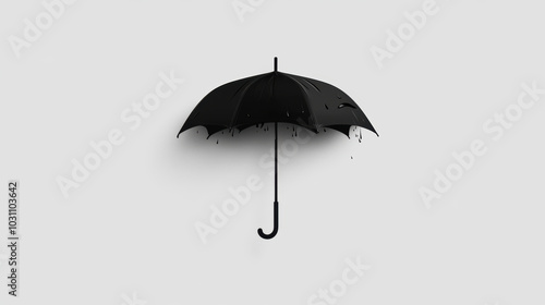 Transparent flying umbrella icon