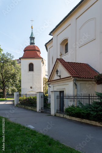 The branch Church of St. Pancras in Pankrac is originally a Gothic, early Baroque rebuilt building with a free-standing bell tower. It is one of the oldest cultural monuments of Prague 4. photo