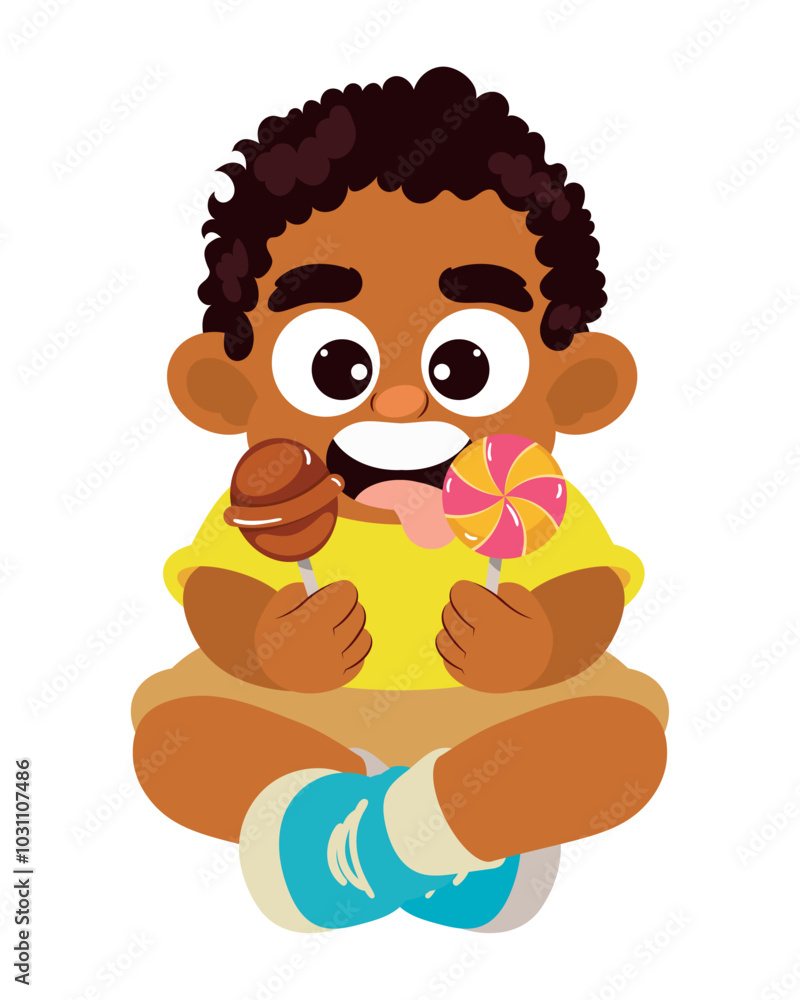 afro little boy eating lollipops candies afro little boy eating lollipops candies