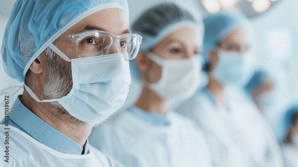 Surgeon and surgical team preparing for an operation in the operating room, demonstrating teamwork and focusphoto Surgeon and surgical team preparing for an operation in the operating room, demonstrating teamwork and focusphoto