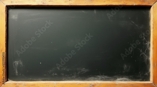 A rectangular frame resembling a rustic chalkboard, with rough, textured edges that give it an authentic, worn-out feel. photo