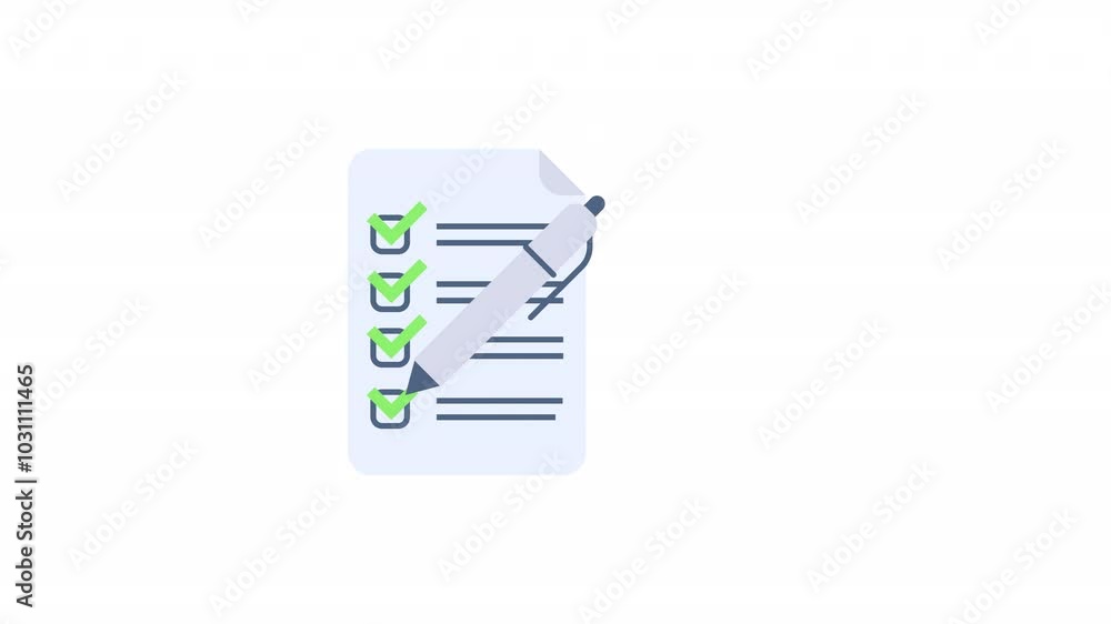 The checklist is complete with all boxes ticked. A simple motion icon of a checklist with all boxes marked complete. Perfect for projects, productivity, and task management visuals. The checklist is complete with all boxes ticked. A simple motion icon of a checklist with all boxes marked complete. Perfect for projects, productivity, and task management visuals.