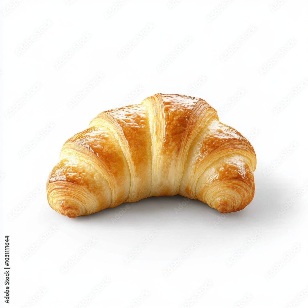 Croissant on White Background for Culinary Use Croissant on White Background for Culinary Use
