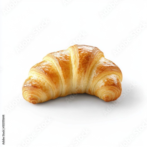 Croissant on White Background for Culinary Use
