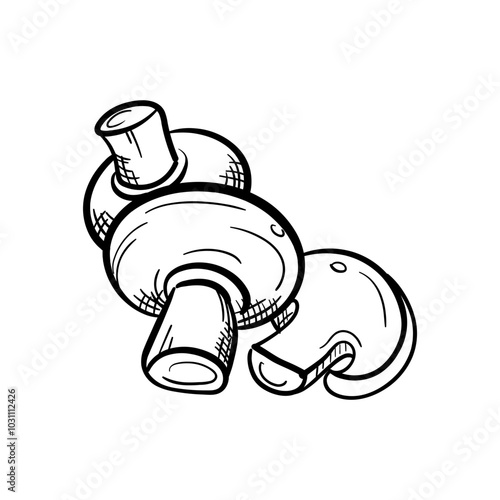 Mushroom Hand-Drawn Food Vector Icon