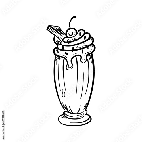 Smoothie Hand-Drawn Food Vector Icon
