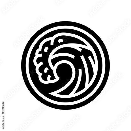 wave acupuncture glyph icon vector. wave acupuncture sign. isolated symbol illustration