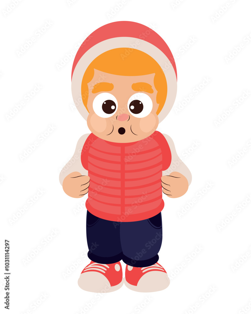 little blond boy Wearing Winter Clothes little blond boy Wearing Winter Clothes