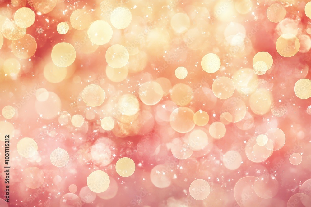 Obraz premium Soft pastel bokeh background illuminated with warm lights, creating a dreamy atmosphere for art and design projects