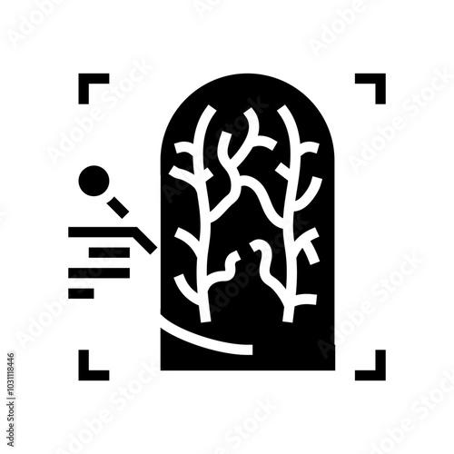 finger vein recognition glyph icon vector. finger vein recognition sign. isolated symbol illustration