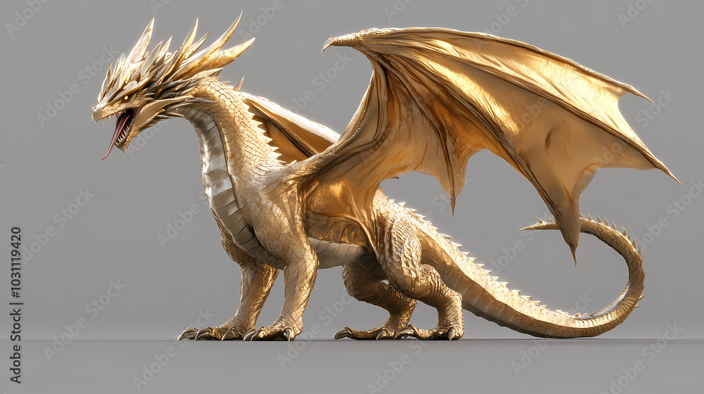 3d rendered golden wyvern - a bipedal dragon isolated on transparent background - 3d illustration. Fire-breathing Wyvern. Illustration 3d rendered golden wyvern - a bipedal dragon isolated on transparent background - 3d illustration. Fire-breathing Wyvern. Illustration