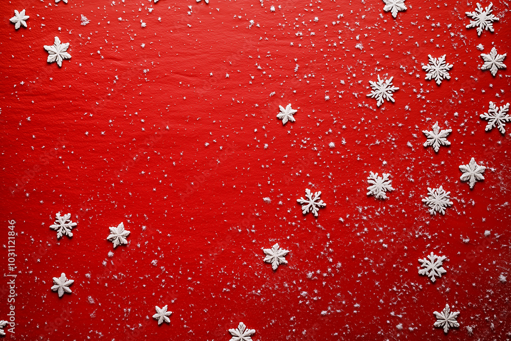 Red Christmas Background with Snowflakes, Design for Holiday Banners Red Christmas Background with Snowflakes, Design for Holiday Banners