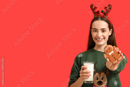 Smiling young woman in rein...