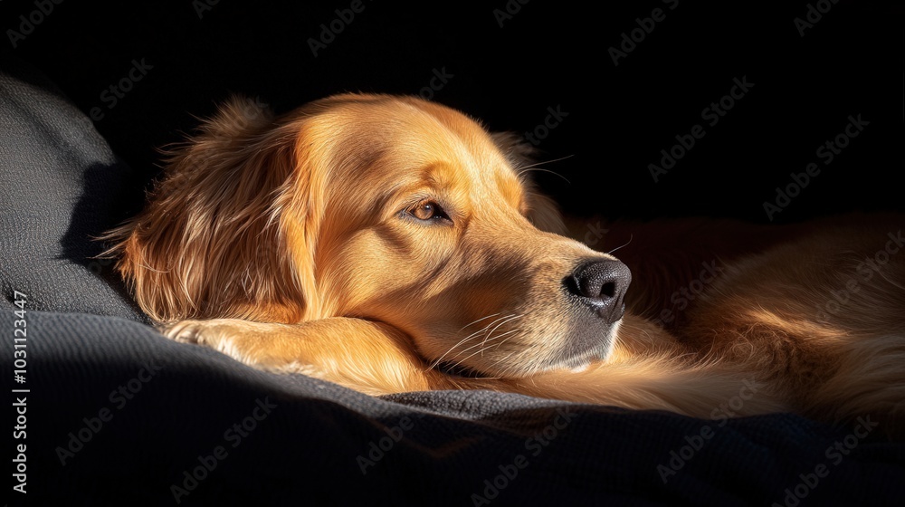 Morning Glow with a Golden Retriever - Serene Minimalist Pet Photography in Soft Light Morning Glow with a Golden Retriever - Serene Minimalist Pet Photography in Soft Light