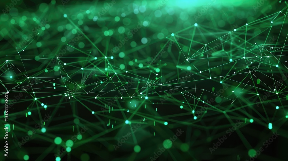 Smart Network and Connection Concept. Green, Futuristic Digital Style. 3D Render. Smart Network and Connection Concept. Green, Futuristic Digital Style. 3D Render.