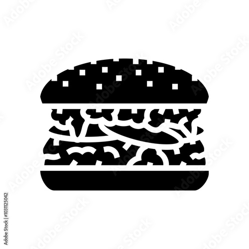 blue cheese burger food glyph icon vector. blue cheese burger food sign. isolated symbol illustration