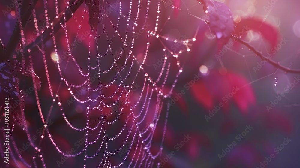 Delicate cobwebs with morning dew Delicate cobwebs with morning dew