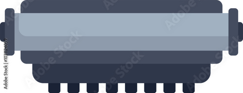 Laser toner cartridge with a silver drum and black plastic housing for replacing empty cartridges in an office printer