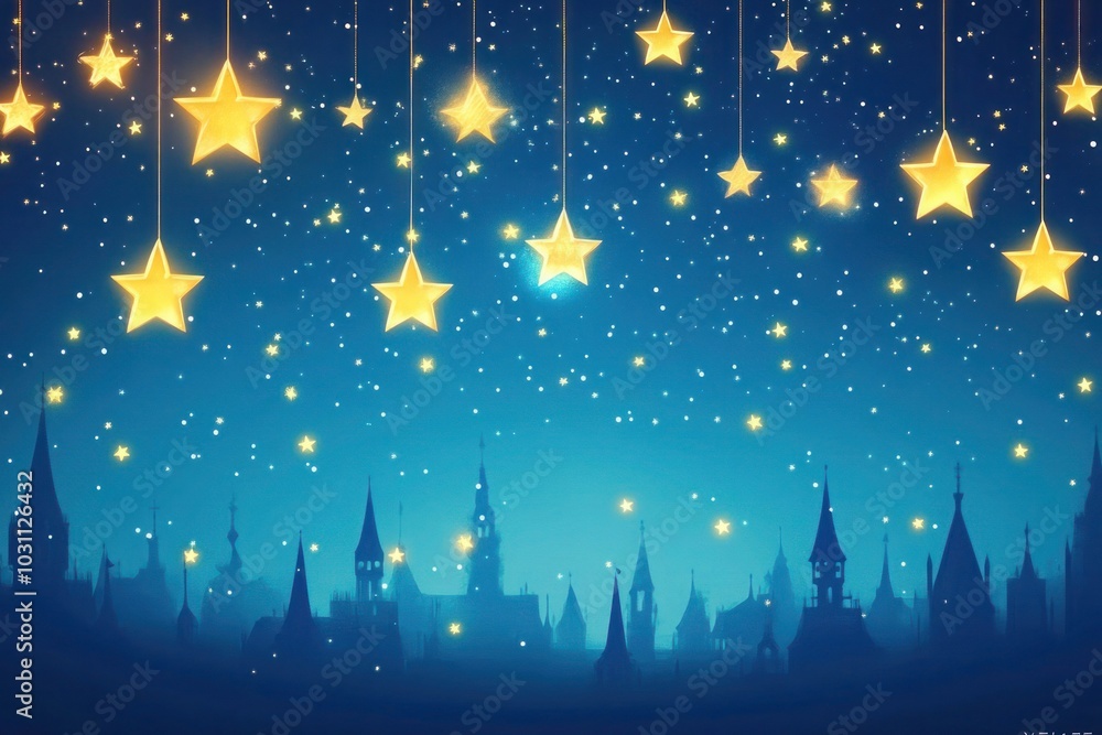 Fototapeta premium A background with stars hanging in the sky-gigapixel-hq-scale-6_00x