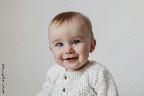 Cheerful Baby Expressing Joy