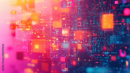 Wallpaper Mural Fragmented abstract digital design with chaotic style Torontodigital.ca