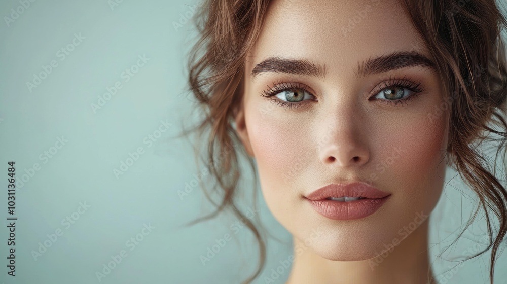 Alluring young female model with captivating gaze and elegant beauty Alluring young female model with captivating gaze and elegant beauty